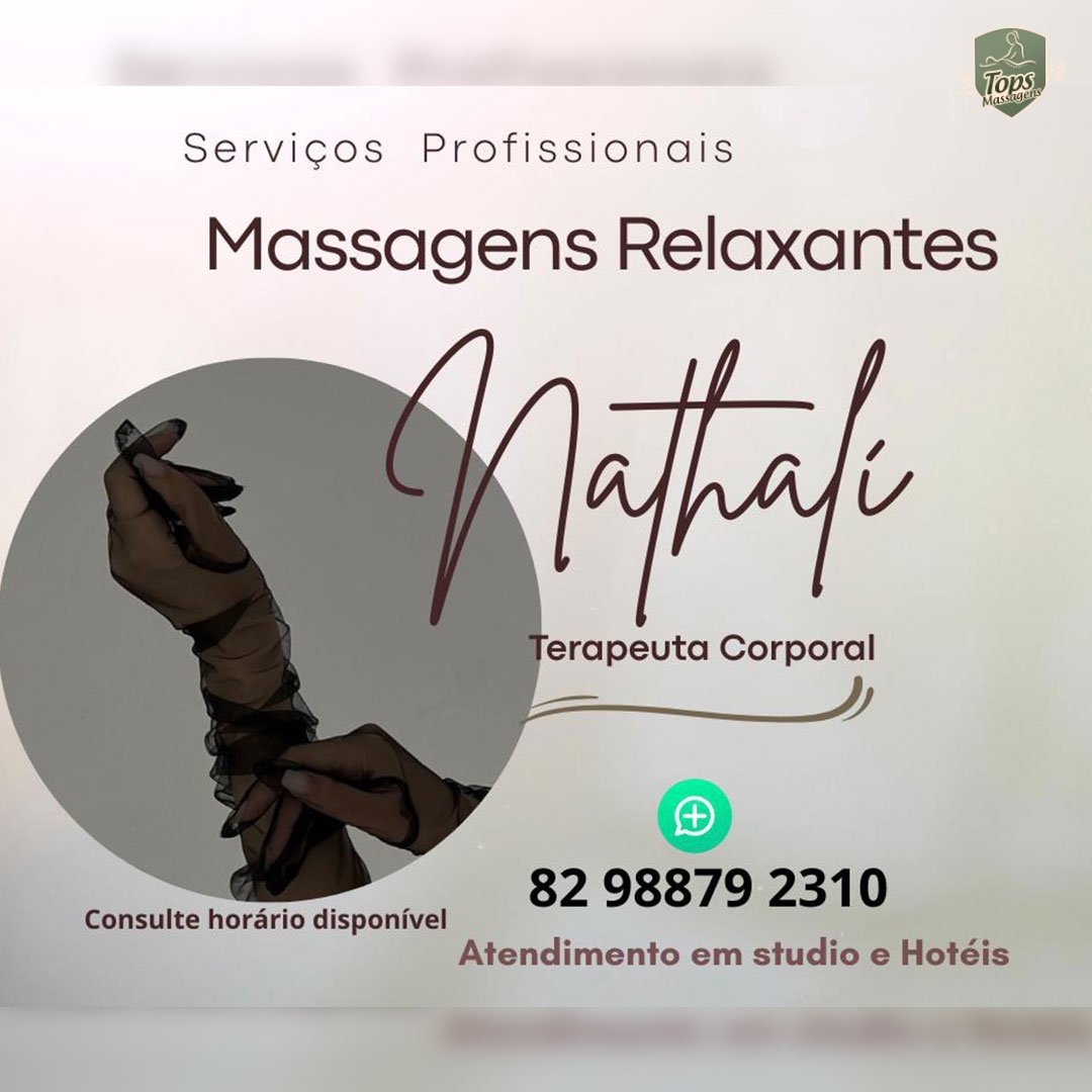 Massagem Sensual Maceió - Tops Massagens - Nathali Terapeuta