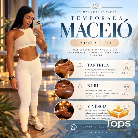 Lay Massoterapeuta - Massagista em Maceió - AL - Massagem Nuru e Tântrica